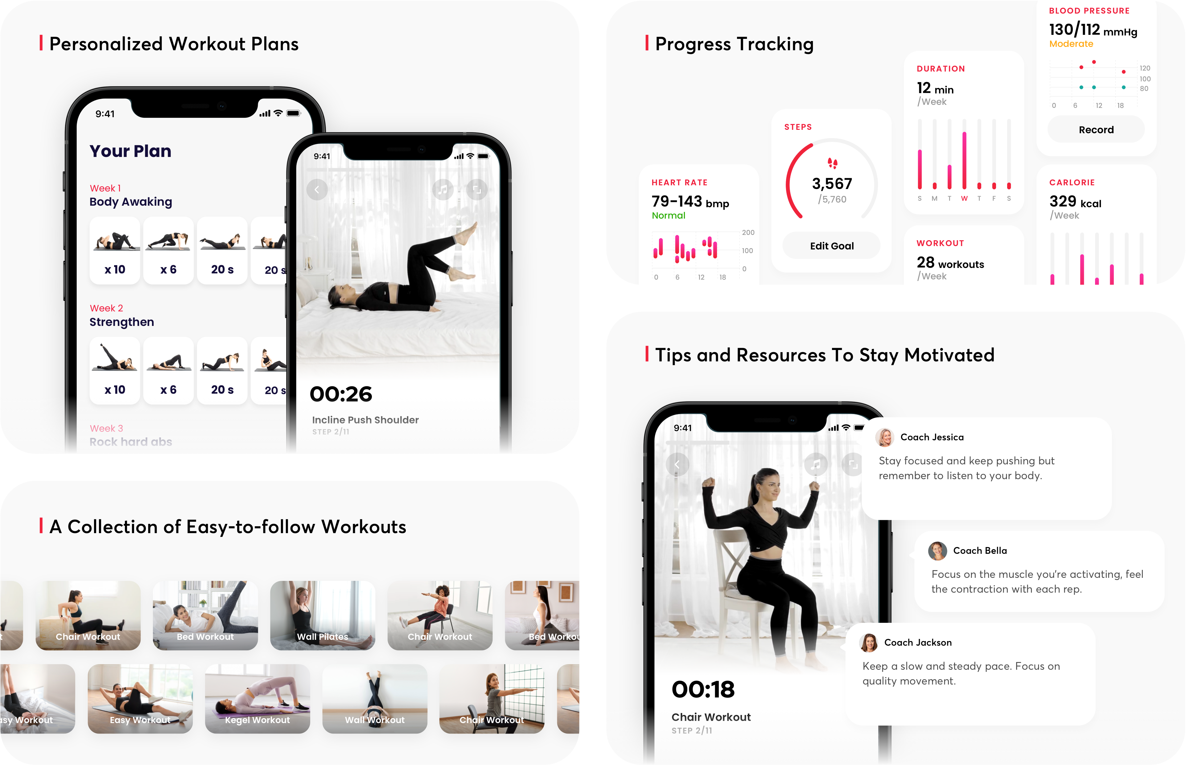 JustFit app provides personalized workout plans, progress tracking, a collection of workouts, and expert tips and resources