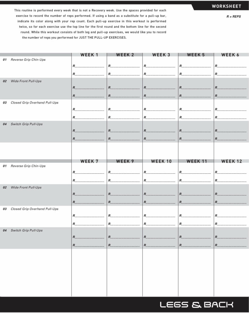 Legs & Back - p90x workout sheets pdf