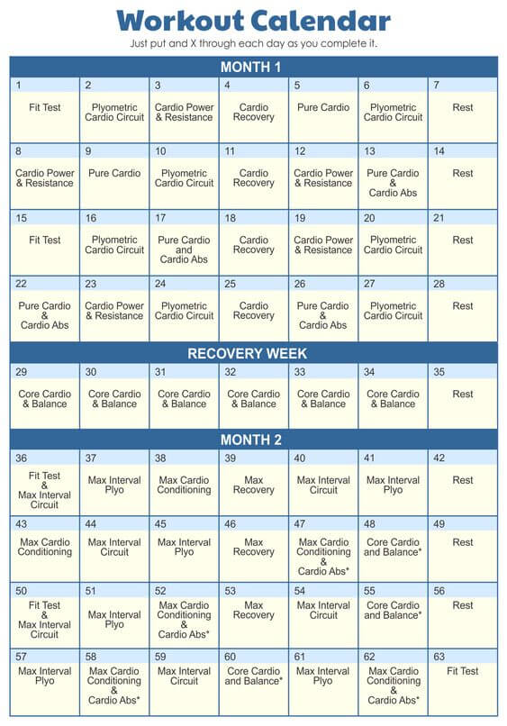  PDF Insanity Workout Calendar For 60 Days In 2023 JustFit