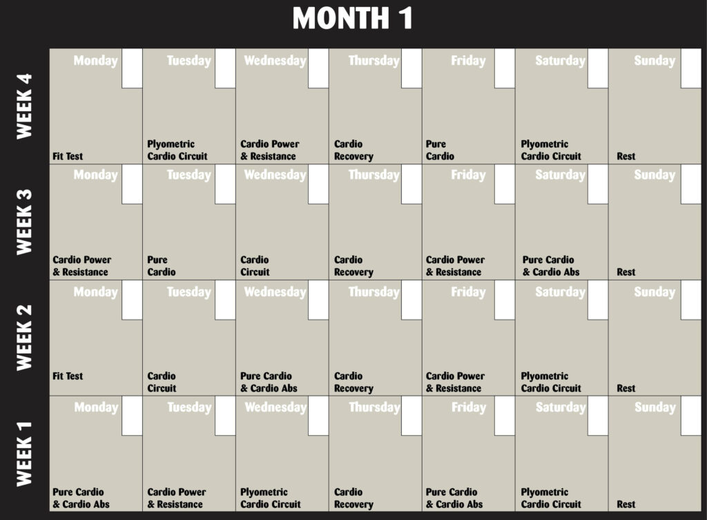 Printable Insanity Workout Schedule month 2