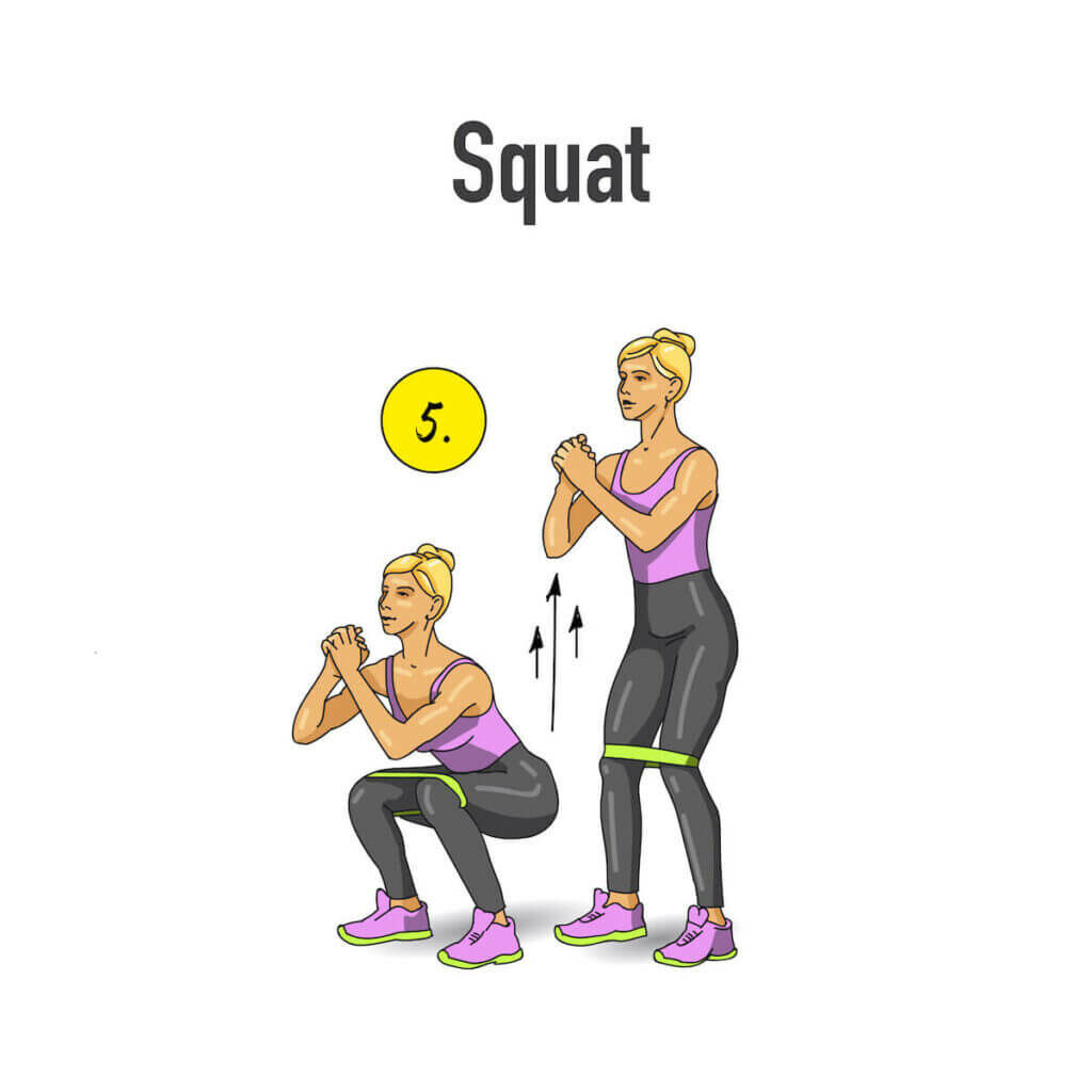 Resistance band exercises - squat
